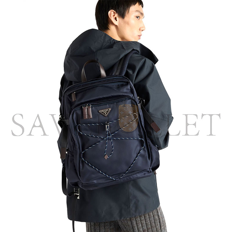 PRADA SPEEDROCK RE-NYLON AND LEATHER BACKPACK 2VZ122 (42*29*14cm)
